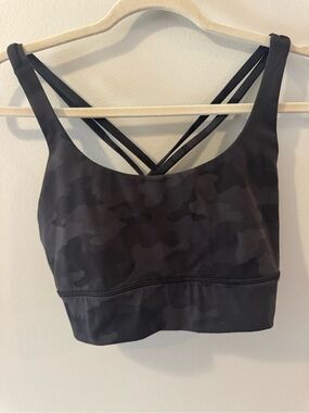 lululemon athletica Black Camo Strappy Back Sports Bra